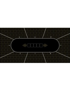Tapis de poker rectangulaire édition gold 8 joueurs