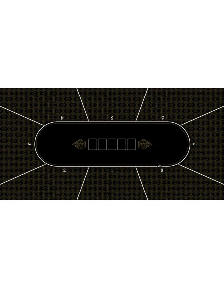 Tapis de poker rectangulaire édition gold 8 joueurs