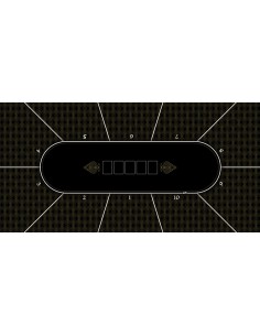 Tapis de poker rectangulaire édition gold 10 joueurs