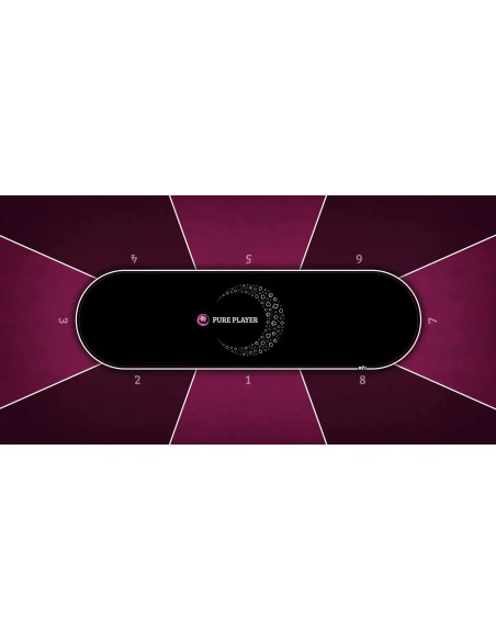 Tapis de poker rectangulaire Luna Pure Player 8 joueurs