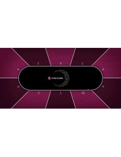 Tapis de poker rectangulaire Luna Pure Player 10 joueurs