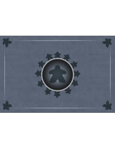 Tapis Multijeux rectangle meeple card gris