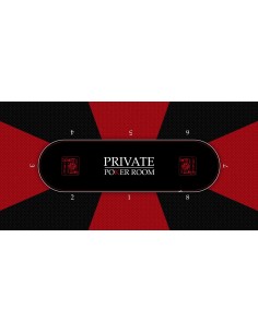 Tapis de Poker rectangulaire design Private Poker 8 joueurs