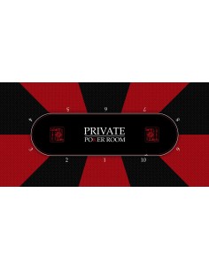 Tapis de Poker rectangulaire design Private Poker 10 joueurs