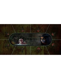 Tapis de poker rectangulaire modèle Vaudou 10 joueurs
