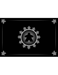 Tapis Multijeux rectangle meeple card noir