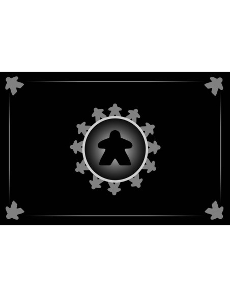 Tapis Multijeux rectangle meeple card noir