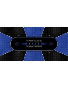 Tapis de Poker rectangulaire modèle Texas Holdem Bleu 8 joueurs