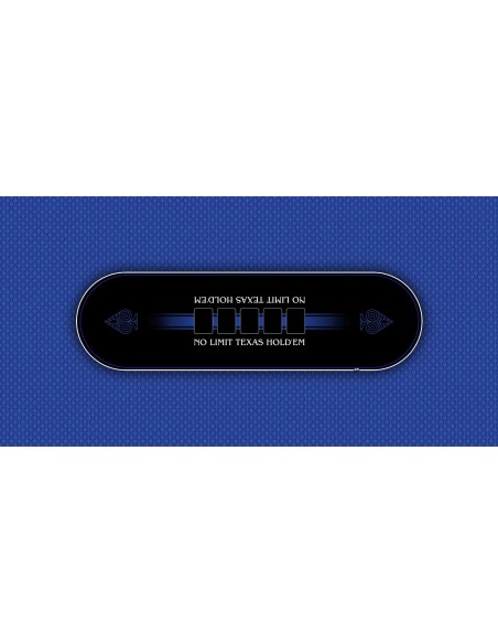 Tapis de Poker rectangulaire modèle Texas Holdem Bleu