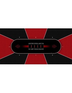 Tapis de Poker rectangulaire modèle Texas Holdem Rouge 8 joueurs