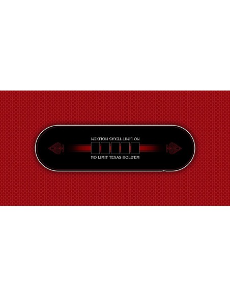 Tapis de Poker rectangulaire modèle Texas Holdem Rouge