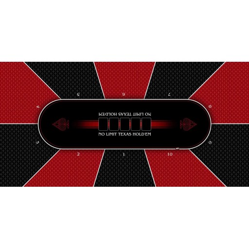 Tapis de Poker rectangulaire "Texas Holdem Rouge"