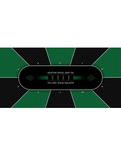 Tapis de Poker rectangulaire Texas Holdem Vert 10 joueurs