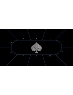 Tapis de poker rectangulaire Typo Spade 8 joueurs