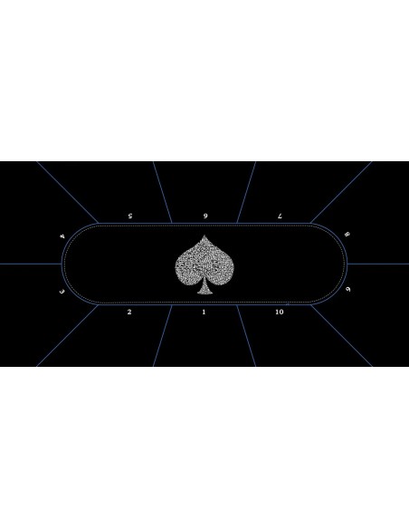 Tapis de poker rectangulaire Typo Spade 8 joueurs