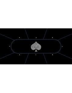 Tapis de poker rectangulaire Typo Spade 10 joueurs