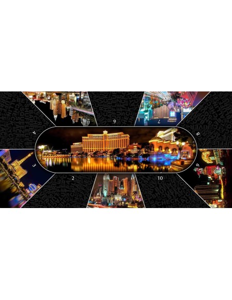 Tapis de poker rectangulaire Vegas By Night 8 joueurs