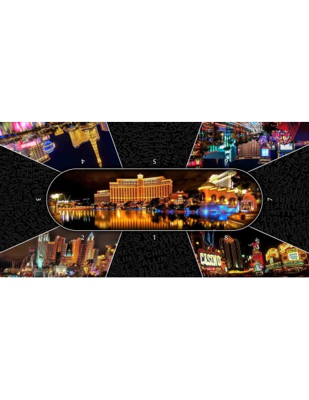 Tapis de poker rectangulaire Vegas By Night 10 joueurs