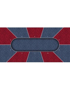 Tapis de Poker rectangulaire Victorian Bordeaux 8 joueurs