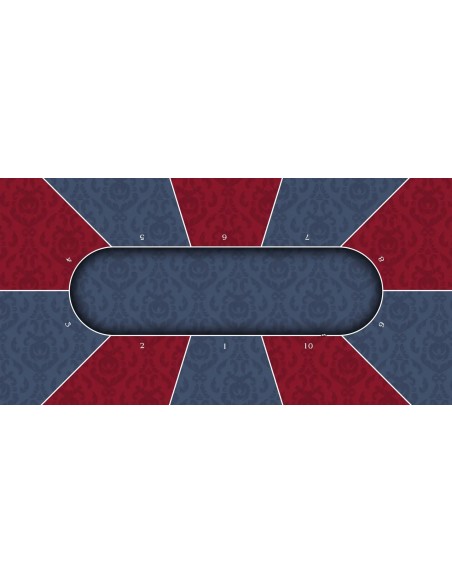 Tapis de Poker rectangulaire Victorian Bordeaux 8 joueurs