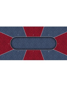 Tapis de Poker rectangulaire Victorian Bordeaux 10 joueurs