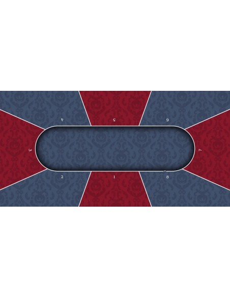 Tapis de Poker rectangulaire Victorian Bordeaux 10 joueurs