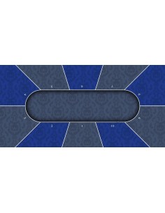 Tapis de Poker rectangulaire Victorian Bleu 8 joueurs