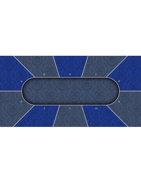 Tapis de Poker rectangulaire Victorian Bleu 8 joueurs