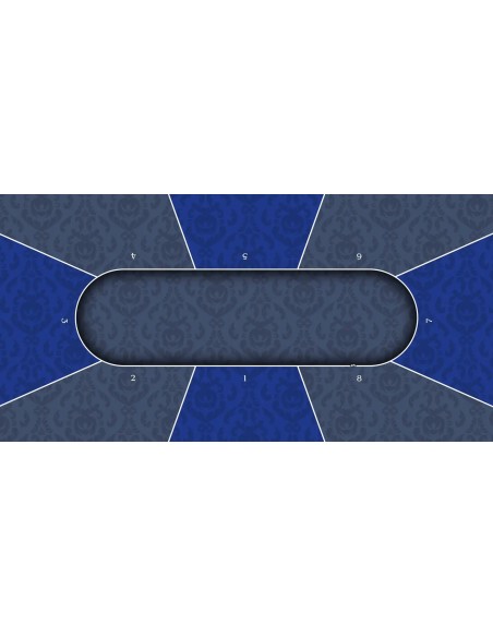 Tapis de Poker rectangulaire Victorian Bleu 10 joueurs
