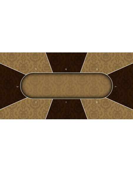 Tapis de Poker rectangulaire Victorian Marron 10 joueurs