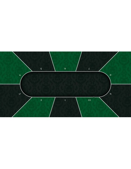 Tapis de Poker rectangulaire Victorian Vert 8 joueurs