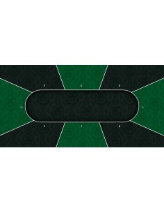 Tapis de Poker rectangulaire Victorian Vert 10 joueurs
