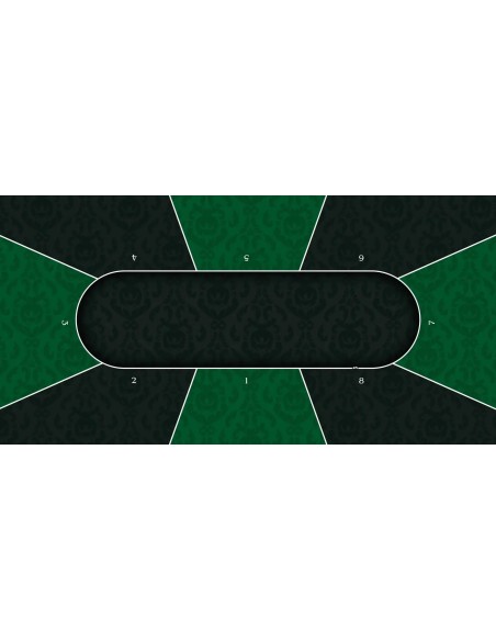 Tapis de Poker rectangulaire Victorian Vert 10 joueurs