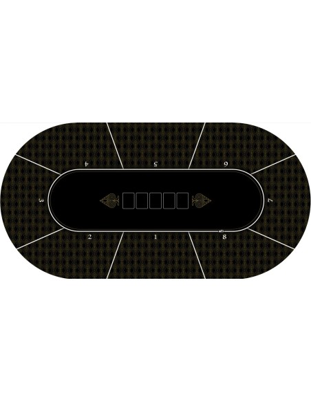 Tapis de poker ovale édition gold 8 joueurs