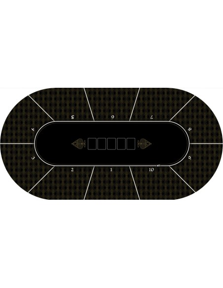 Tapis de poker ovale édition gold 10 joueurs