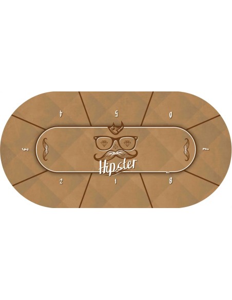 Tapis de poker ovale "Hispter" 8 joueurs Tapis de poker ovale "Hispter" 8 joueurs