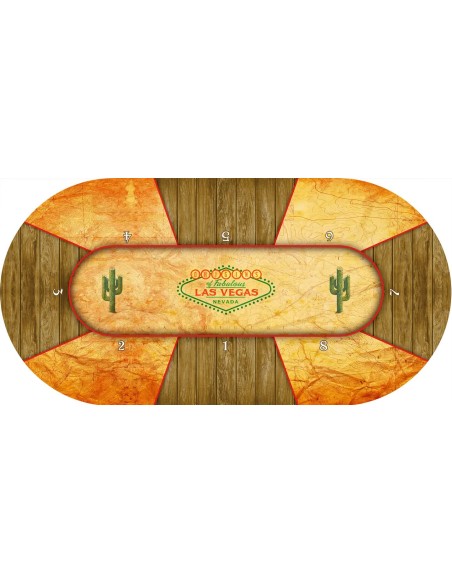 Tapis de Poker ovale "Las Vegas Origins" 8 joueurs Tapis de Poker ovale "Las Vegas Origins" 8 joueurs