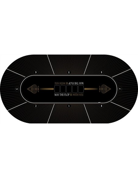 Tapis de Poker ovale "May The Flop" 8 joueurs Tapis de Poker ovale "May The Flop" 8 joueurs