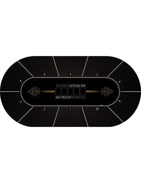 Tapis de Poker ovale "May The Flop" 10 joueurs