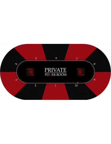 Tapis de Poker ovale design Private Poker 10 joueurs
