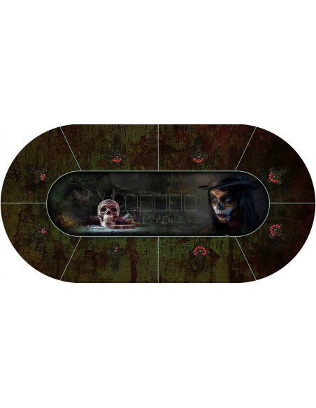 Tapis de poker ovale modèle Vaudou 8 joueurs Tapis de poker ovale modèle Vaudou 8 joueurs