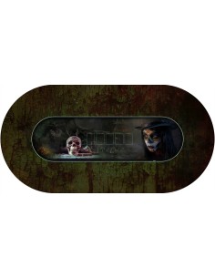 Tapis de poker ovale modèle Vaudou