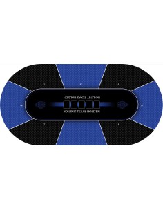 Tapis de Poker ovale modèle Texas Holdem Bleu 2