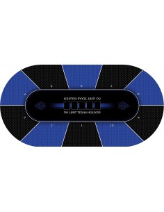 Tapis de Poker ovale modèle Texas Holdem Bleu 2