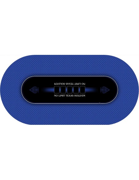 Tapis de Poker ovale modèle Texas Holdem Bleu Tapis de Poker ovale modèle Texas Holdem Bleu