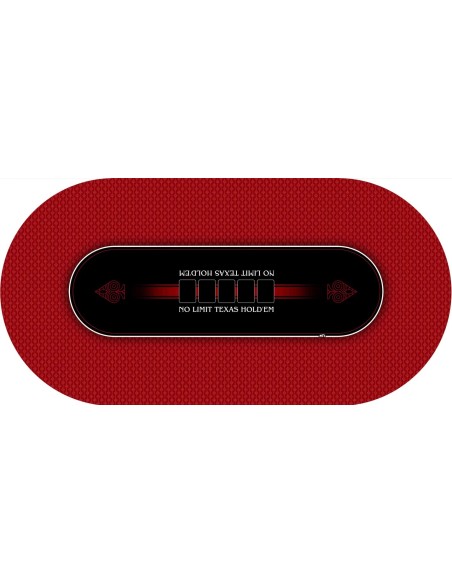 Tapis de Poker ovale modèle Texas Holdem Rouge