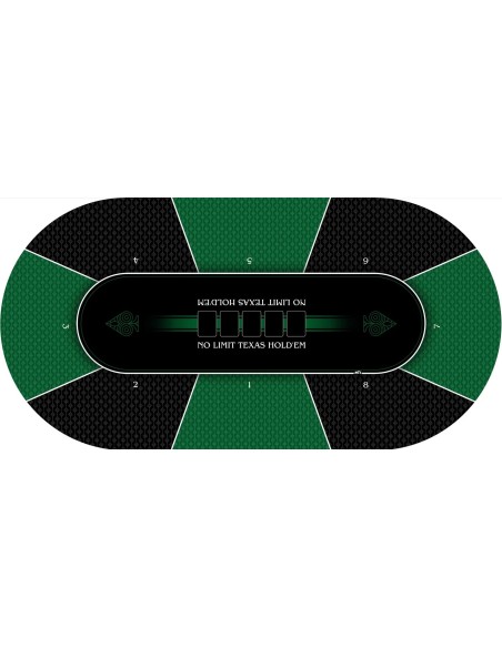 Tapis de Poker ovale Texas Holdem Vert 8 joueurs Tapis de Poker ovale Texas Holdem Vert 8 joueurs