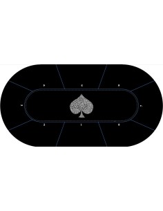 Tapis de poker ovale Typo Spade 2
