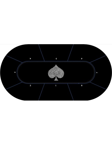 Tapis de poker ovale Typo Spade 8 joueurs