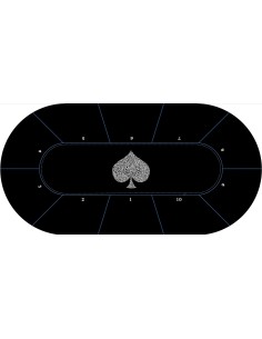 Tapis de poker ovale Typo Spade 2